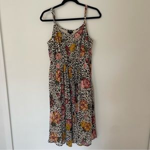 Torrid leopard floral midi dress